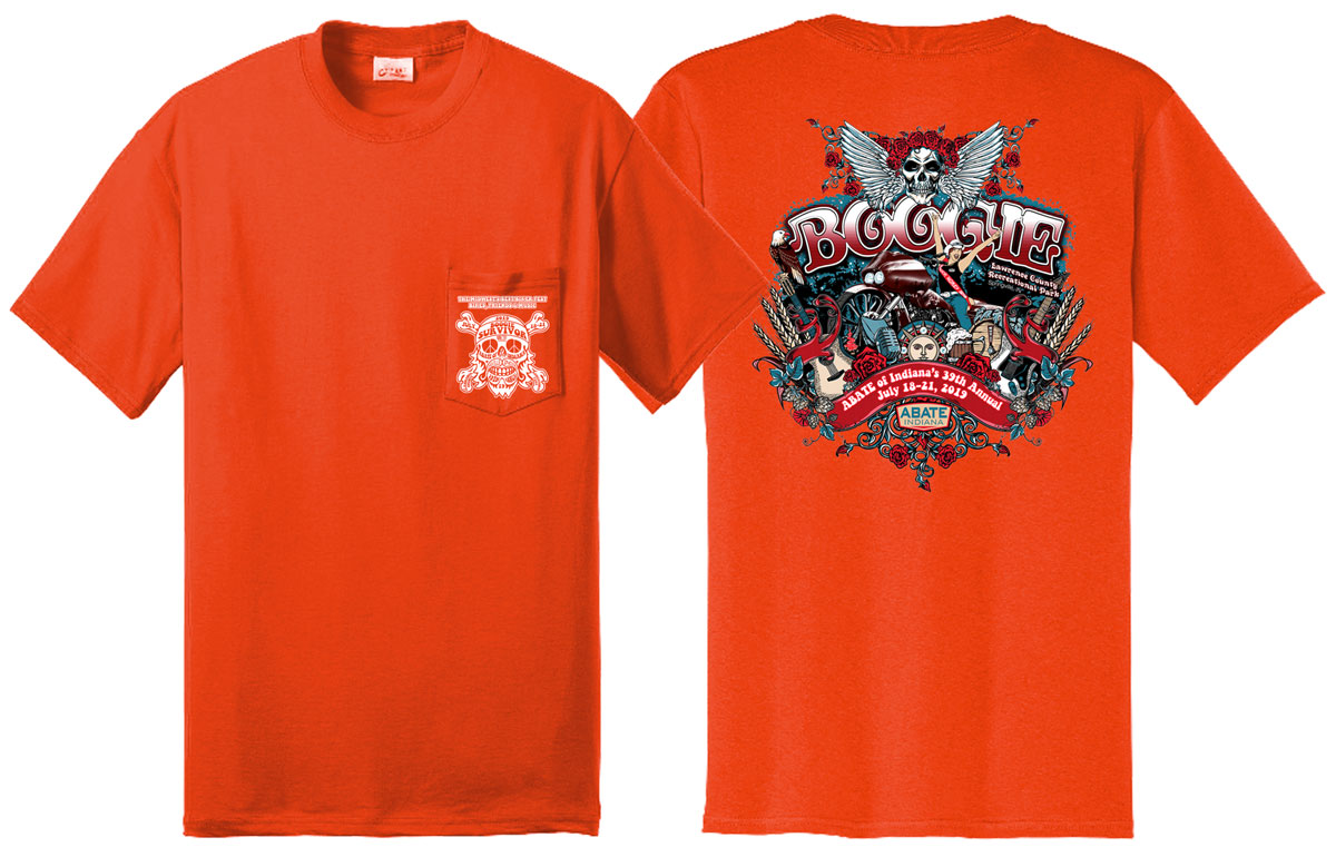 2019 Boogie Pocket Tee Orange Adult XL 2019 Boogie Pocket Tee Orange Adult XL