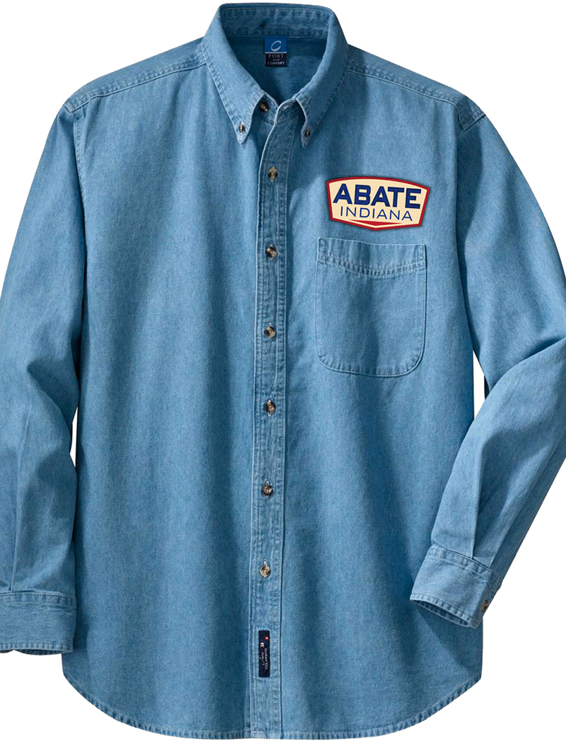 Denim Button Up Long Sleeve Shirt Adult Medium
